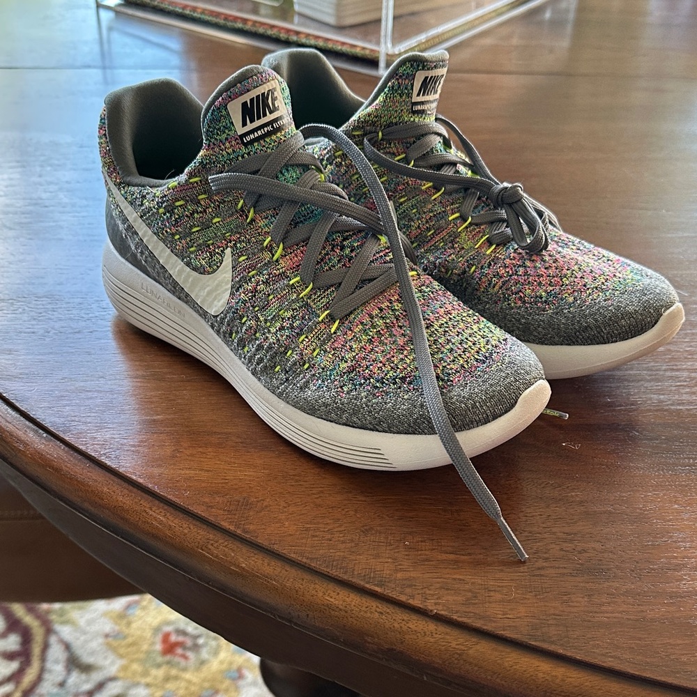 Nike Gray and Multicolor Flyknit Sneakers